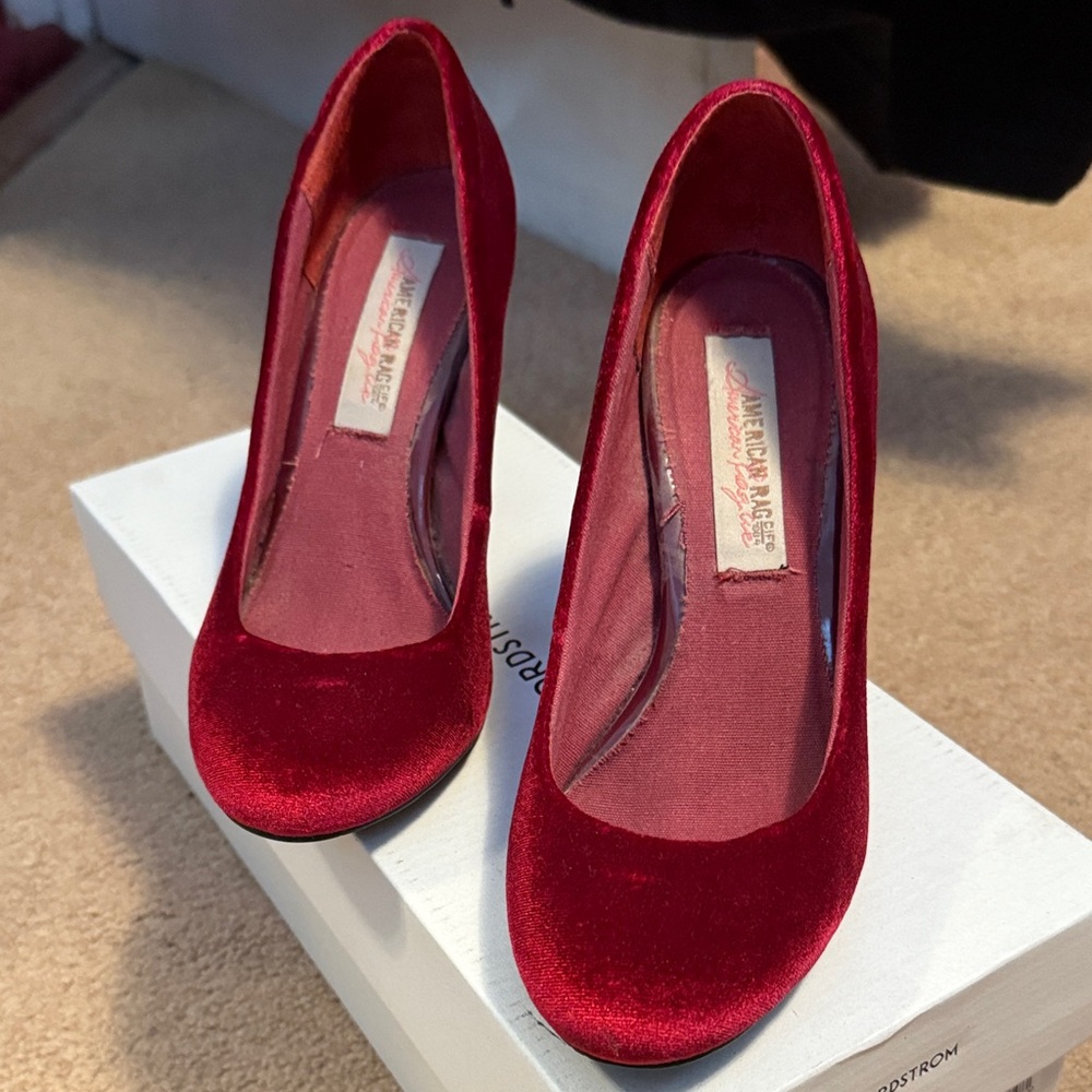 American Rag Red Velvet Heels